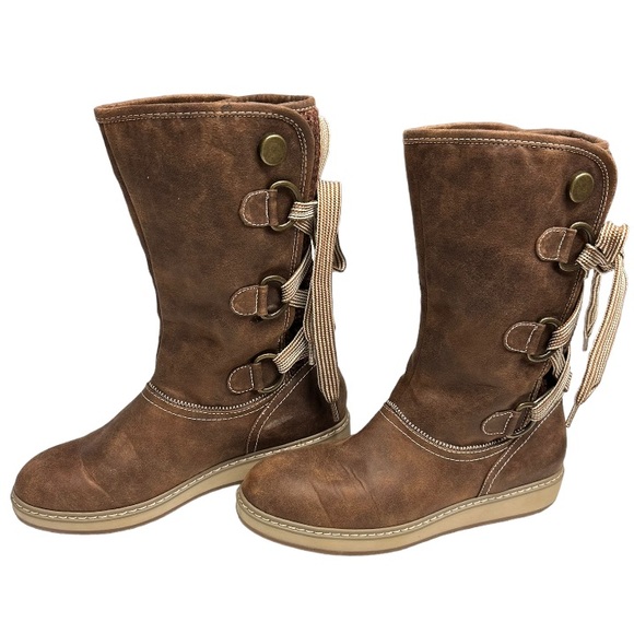 WHITE MOUNTAIN 'TIVIA' Women's Faux‎ Fur Lace Up Boot in Cognac Size 8.5 - Picture 9 of 9